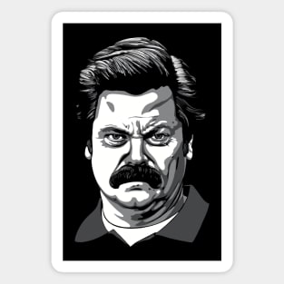 Nick Offerman greyscale Magnet